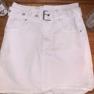 white buckled skirt